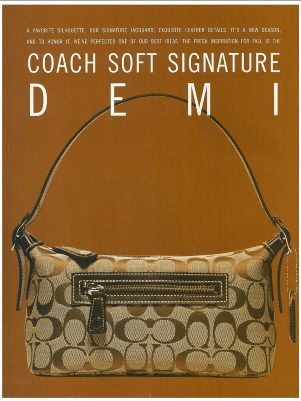 Vintage Coach Soft Signature Demi Black Jacquard Shoulder Bag #6044 Y2K - Picture 11 of 11